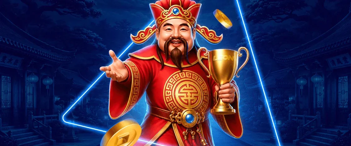 LEON welcome offer artwork: an emperor raising a golden cup