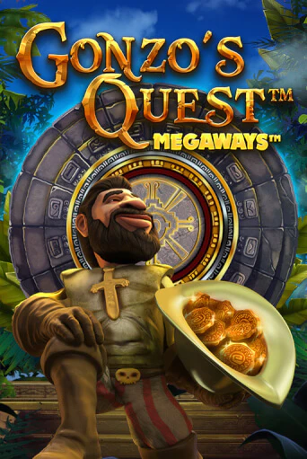 Gonzo's Quest Megaways pokie tile with the conquistador and avalanche reels
